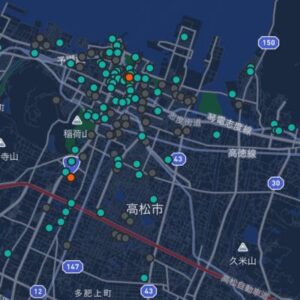 香川県でLUUPが使えるポートの設置場所（一部）