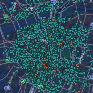 大阪府でLUUPが使えるポートの設置場所（一部）