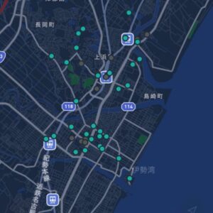 三重県でLUUPが使えるポートの設置場所（一部）